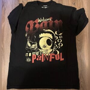 Welcome Pain Black Graphic T-Shirt